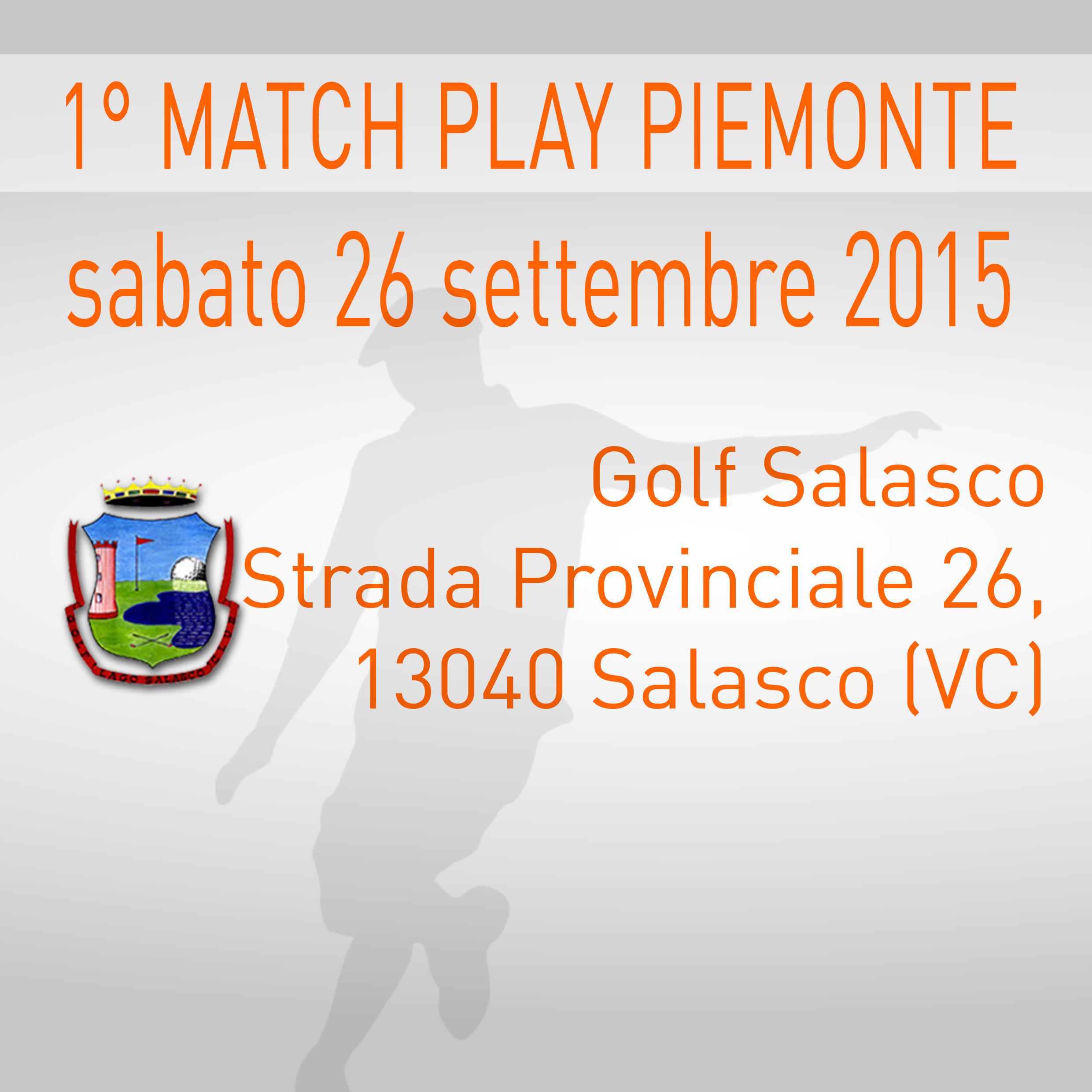 Locandina 1 tappa Match Play Championship Footgolf Piemonte 2015/2016 Salasco VC sabato 26 settembre 2015 Negozio