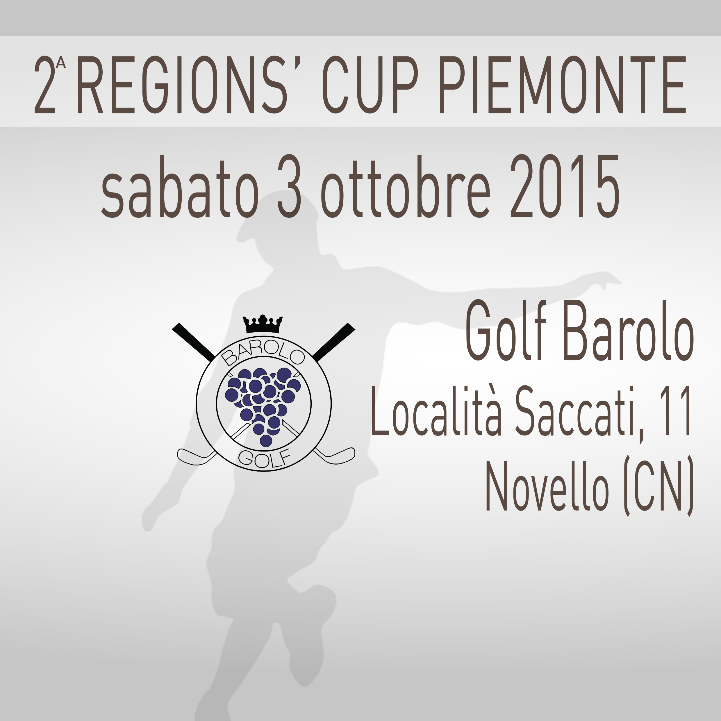 Locandina 2 tappa Regions' Cup Footgolf Piemonte 2015:2016 Novello CN sabato 3 ottobre 2015 Negozio